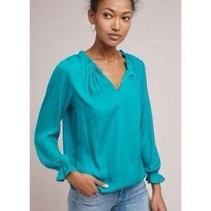 Anthropologie Dolan Left Coast Teal Top Size Medium